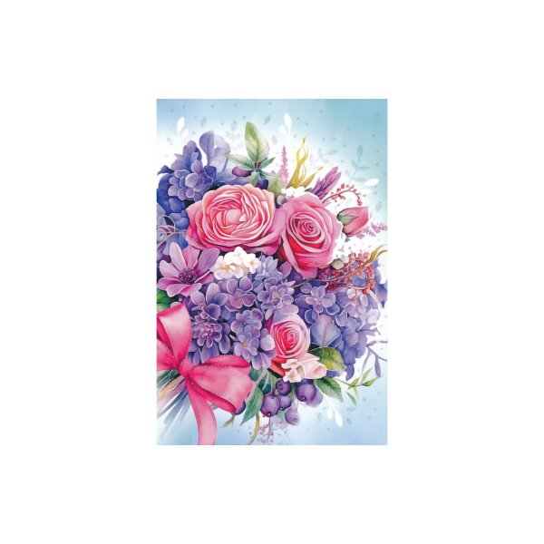 Õnnitluskaart "Kunstipärane kimp roosa lipsuga"