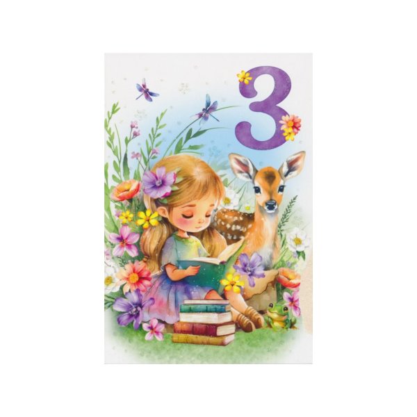 Õnnitluskaart numbriga "3"