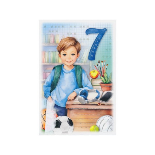 Õnnitluskaart numbriga "7"