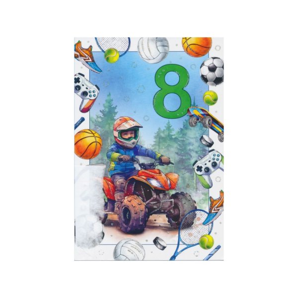 Õnnitluskaart numbriga "8"