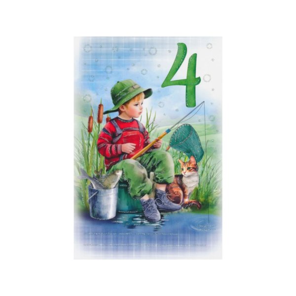Õnnitluskaart numbriga "4"