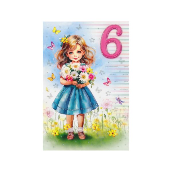 Õnnitluskaart numbriga "6"