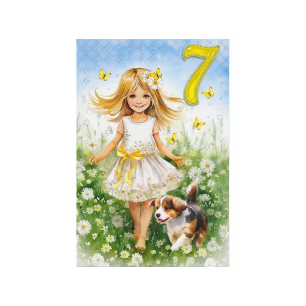 Õnnitluskaart numbriga "7"