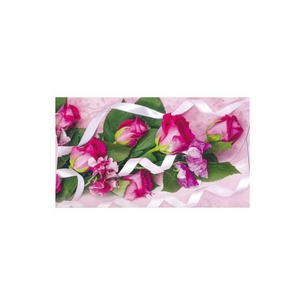 Rahakaart glitteriga "Roosad roosid lindiga"
