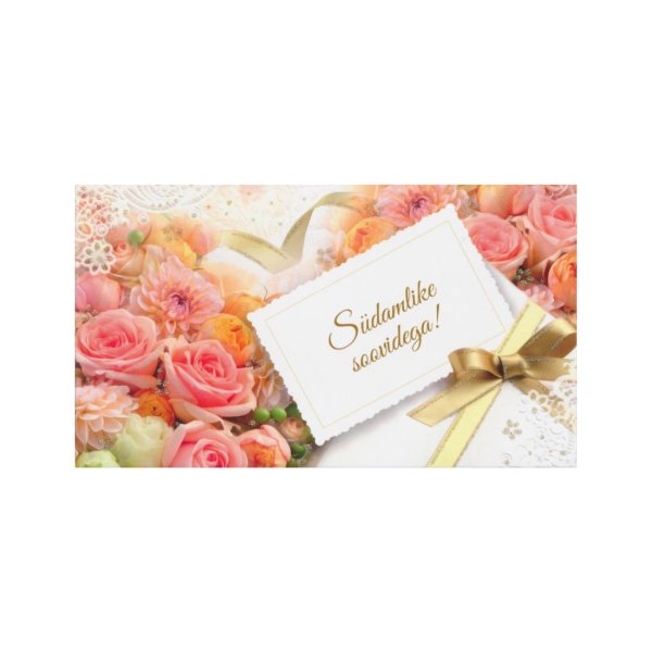 Rahakaart glitteriga "Südamlike soovidega"