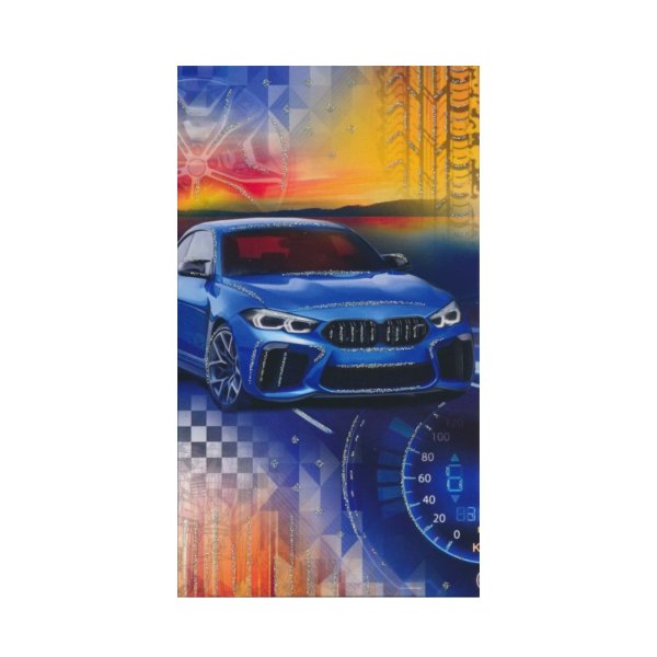 Rahakaart glitteriga "Auto"