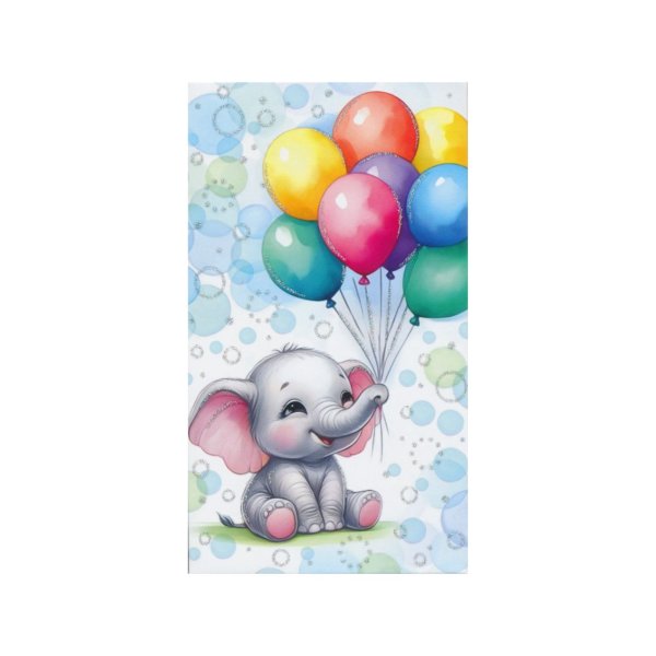 Rahakaart glitteriga "Elevant õhupallidega"