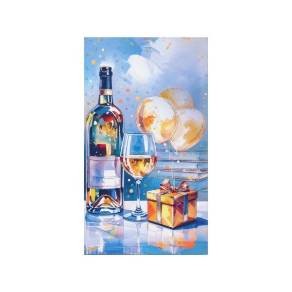 Rahakaart glitteriga "Pudel pokaaliga"