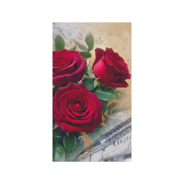 Rahakaart glitteriga "Roosid sulepeaga"