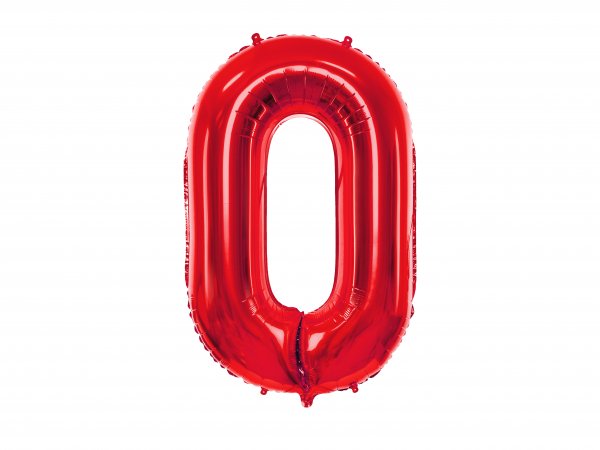 Fooliumist punane õhupall "Number 0"