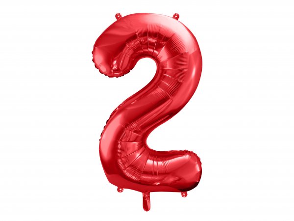 Fooliumist punane õhupall "Number 2"