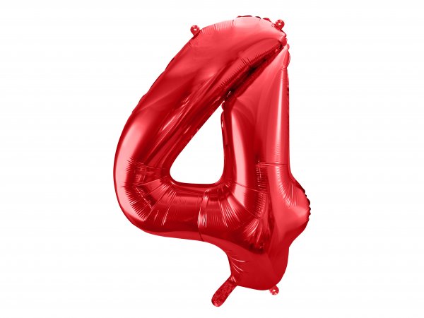 Fooliumist punane õhupall "Number 4"