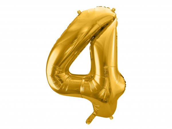 Fooliumist kuldne õhupall "Number 4"