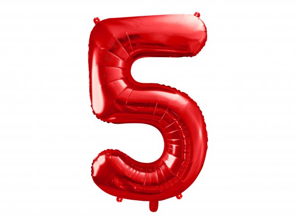 Fooliumist punane õhupall "Number 5"