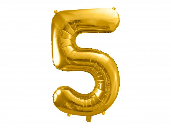 Fooliumist kuldne õhupall "Number 5"