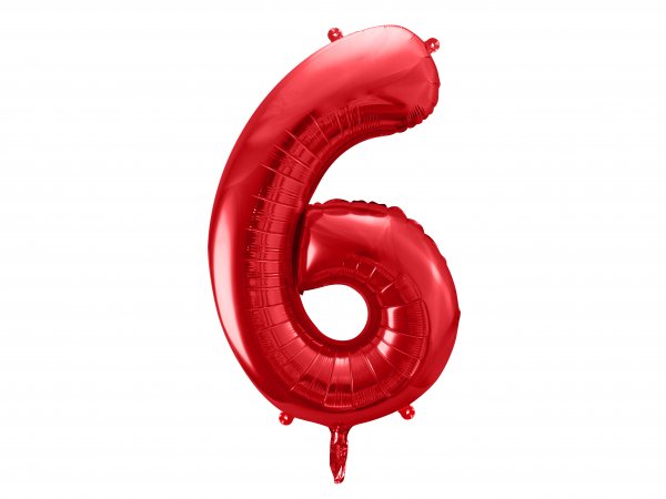 Fooliumist punane õhupall "Number 6"