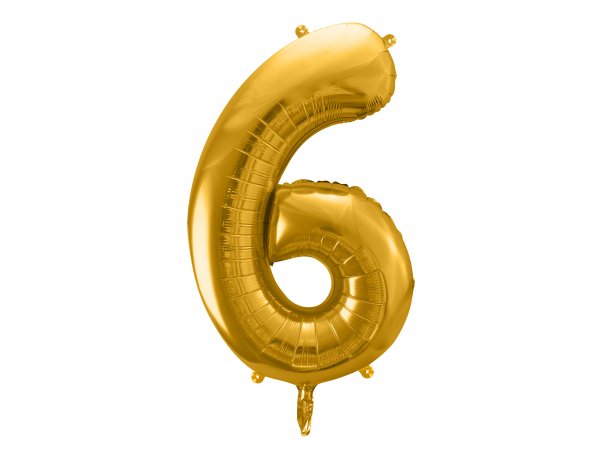 Fooliumist kuldne õhupall "Number 6"