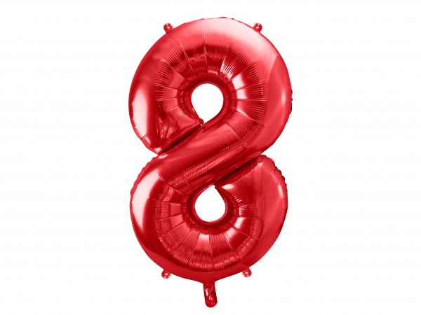 Fooliumist punane õhupall "Number 8"