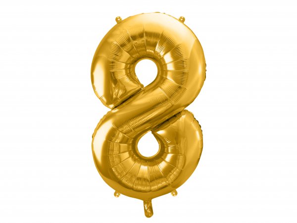 Fooliumist kuldne õhupall "Number 8"