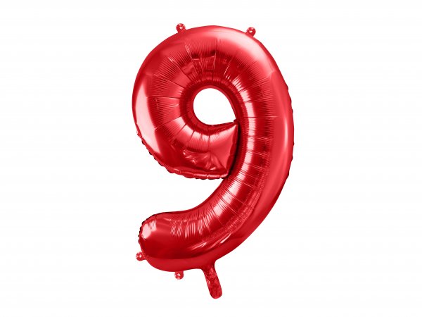Fooliumist punane õhupall "Number 9"