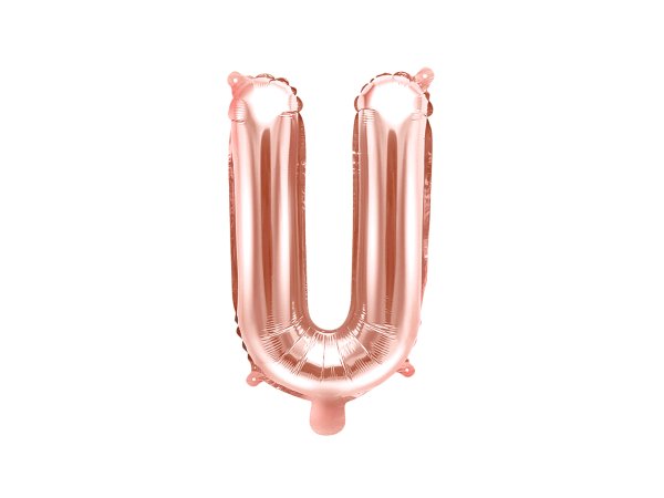 Fooliumist õhupall kuldne roosa väike täht "U"