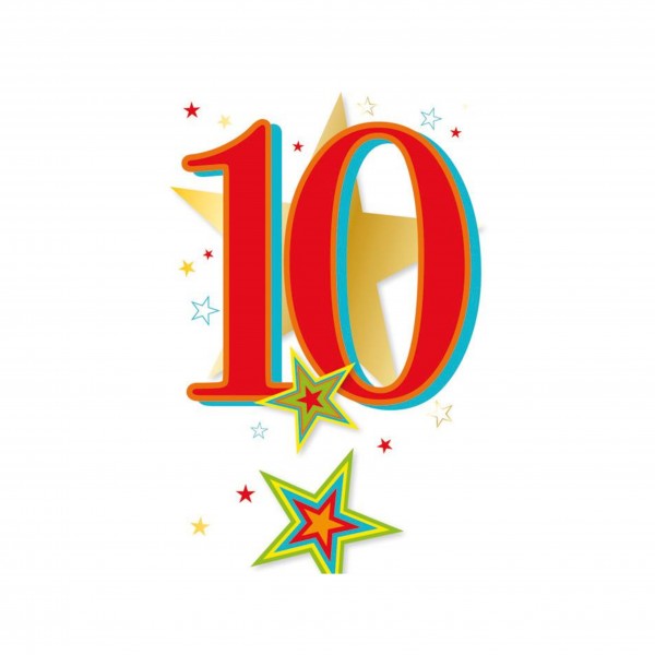 Number 10 sünnipäeva kaart