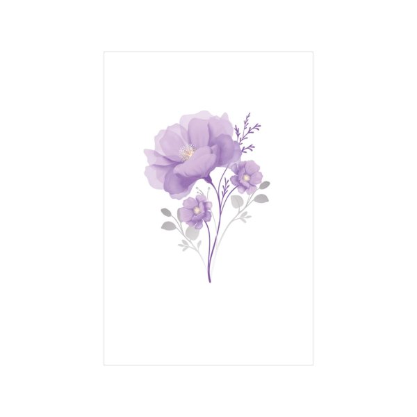 Õnnitluskaart "Violetsed lilled"