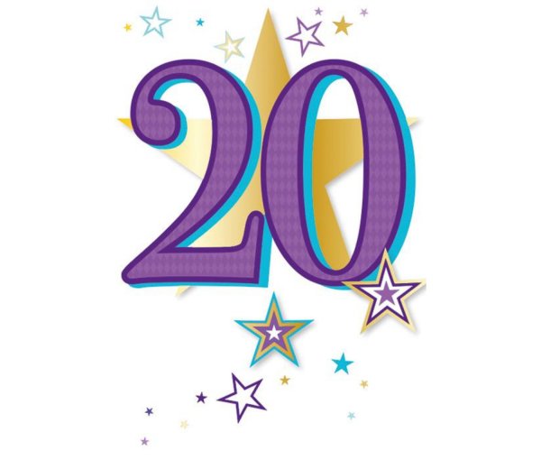 Number 20 sünnipäeva kaart