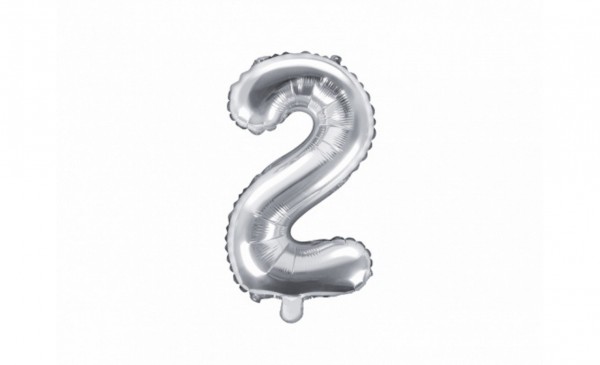 Fooliumist hõbedane õhupall “Number 2”