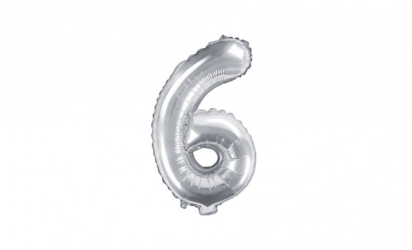 Fooliumist hõbedane õhupall “Number 6”