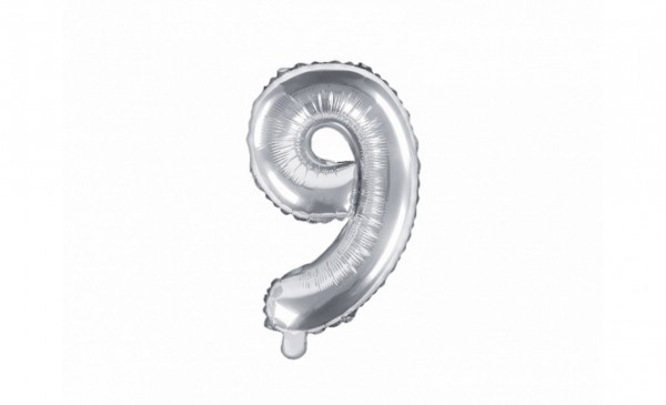Fooliumist hõbedane õhupall “Number 9”