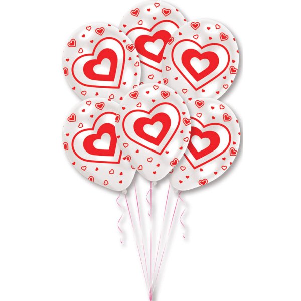 Õhupallid "Punased südamed"