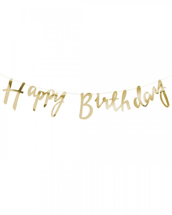 Bänner "Happy Birthday" kirjaga