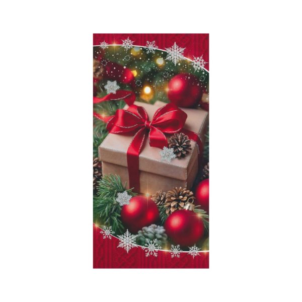 2-osaline pikk jõulukaart glitteriga