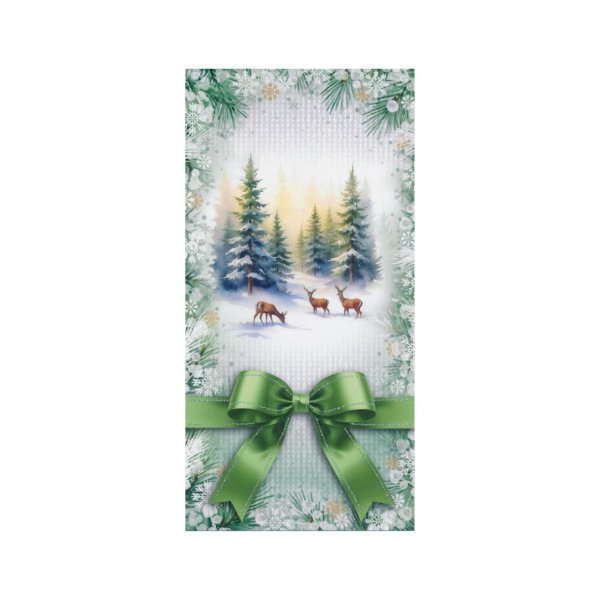 2-osaline pikk jõulukaart glitteriga