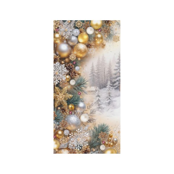 2-osaline pikk jõulukaart glitteriga