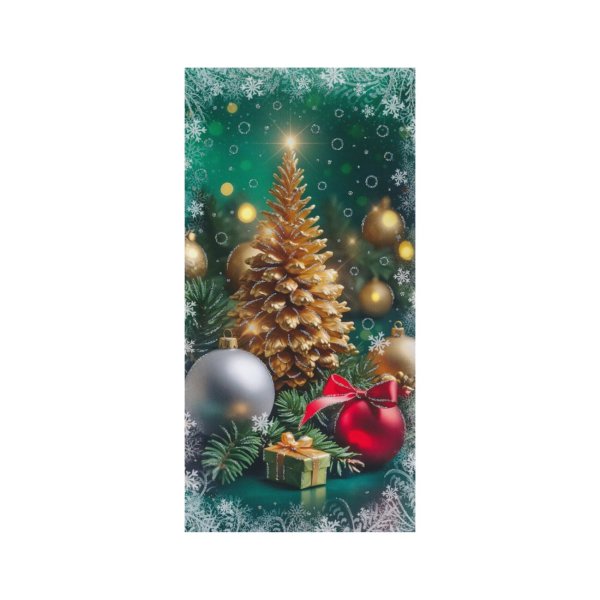 2-osaline pikk jõulukaart glitteriga