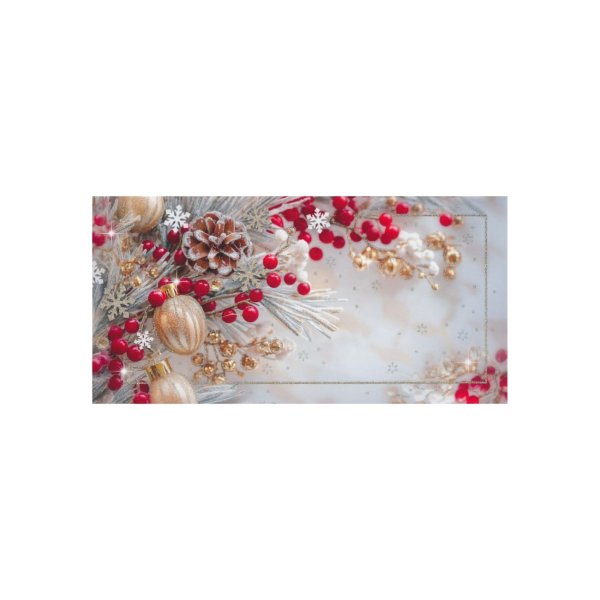 2-osaline pikk jõulukaart glitteriga