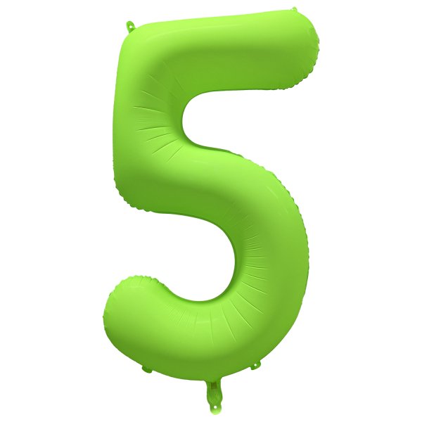 Fooliumist neoonroheline õhupall Number "5"
