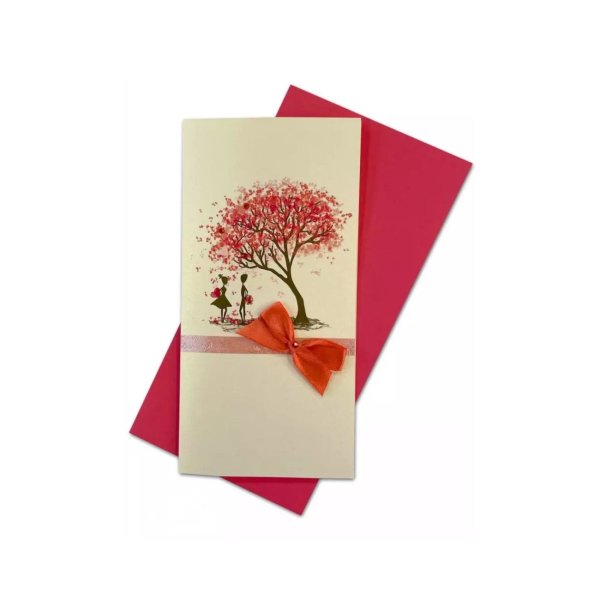 Käsitöökaart "Roosa puu paarikesega"