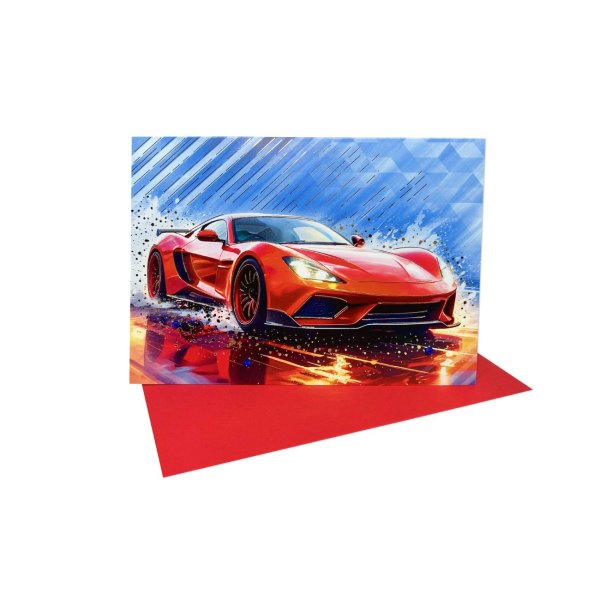 Eksklusiivne õnnitluskaart "Punane Sportauto"