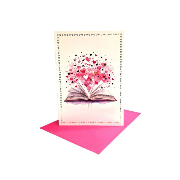 Eksklusiivne õnnitluskaart "Raamat täis südameid"