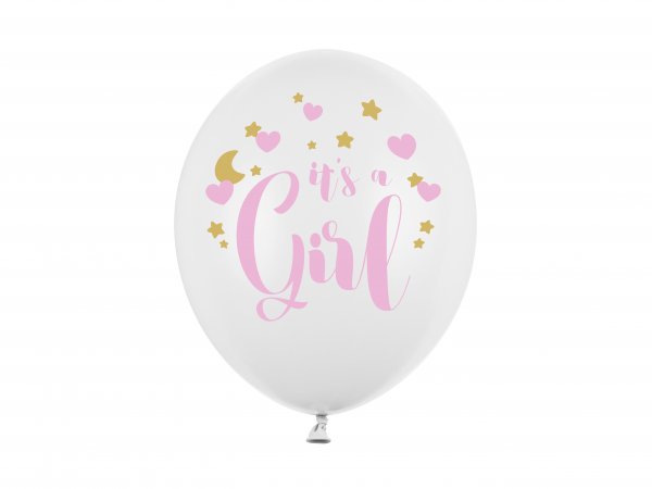 Õhupallid valged "It´s a Girl" kirjaga