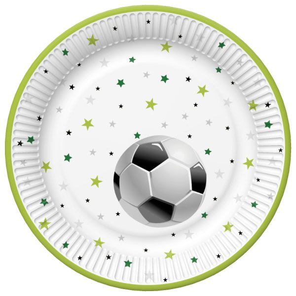 Väiksed papptaldrikud "Jalgpall tähtedega"