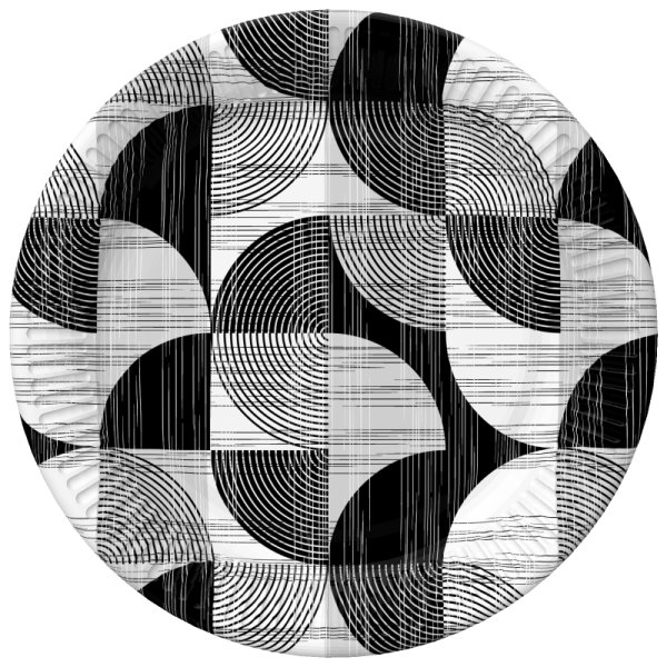 Suured papptaldrikud "Abstraktsed geomeetrilised kujundid valgel"