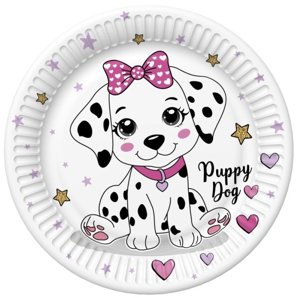 Suured papptaldrikud "Võluv kutsikas"