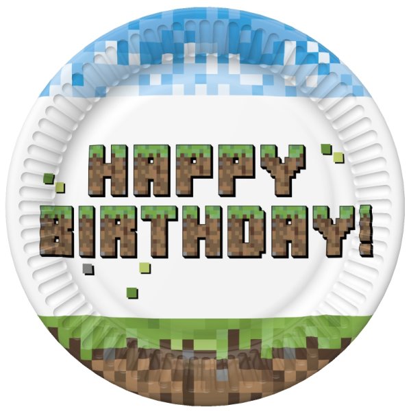 Suured papptaldrikud "Pixel Block"